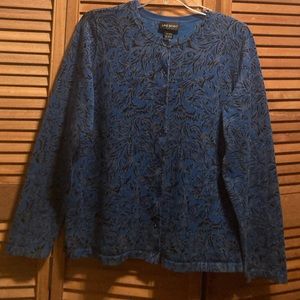 Lane Bryant Blue, Black & Grey Cardigan